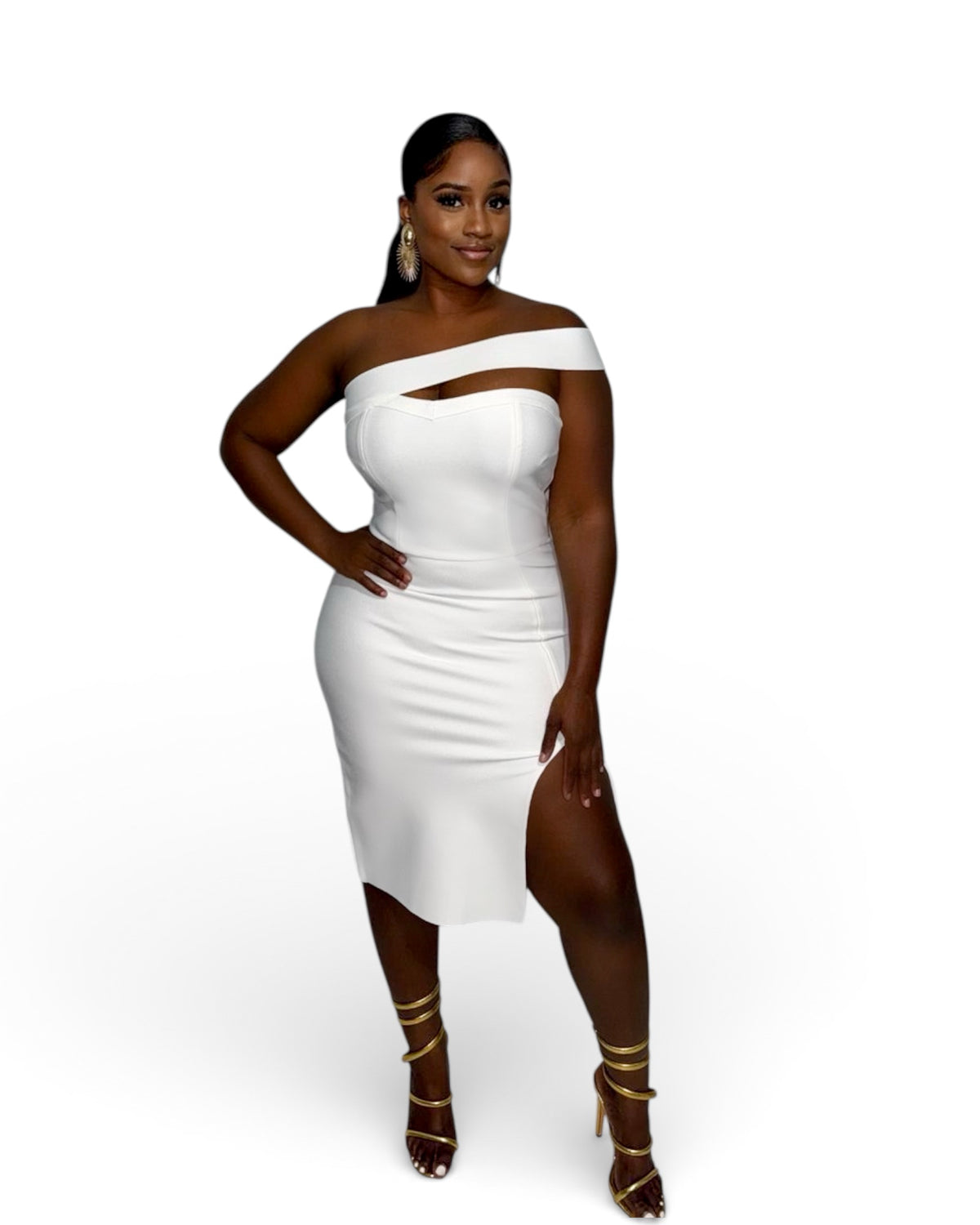 Athena One-Shoulder Bandage Dress