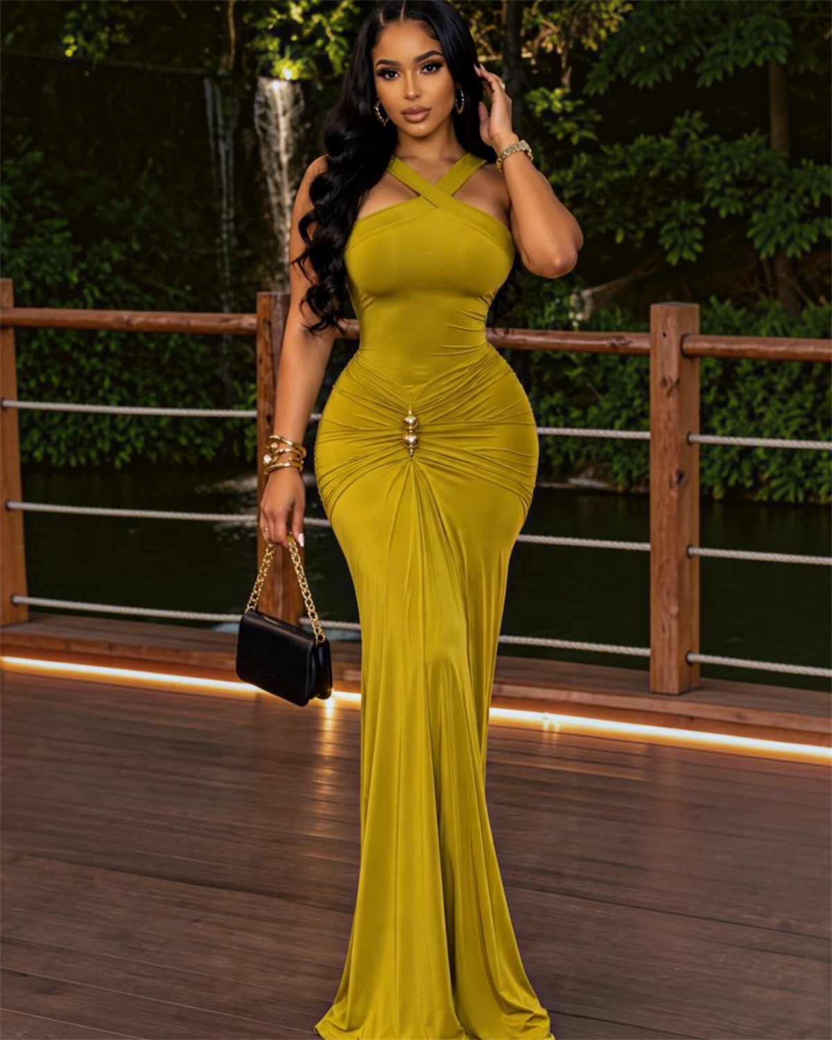 Olive Allure Maxi Dress