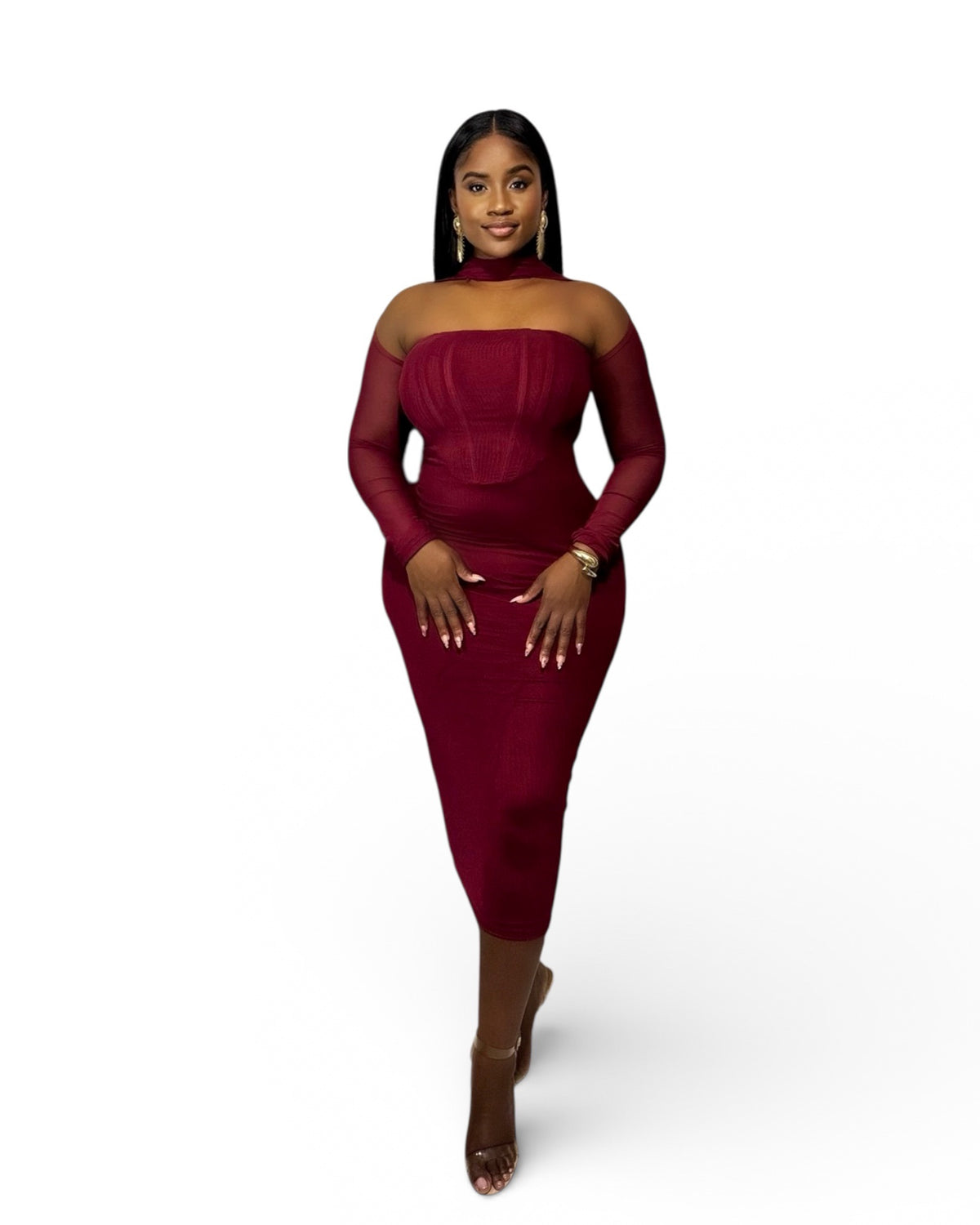 Private Affair Long Sleeve Midi