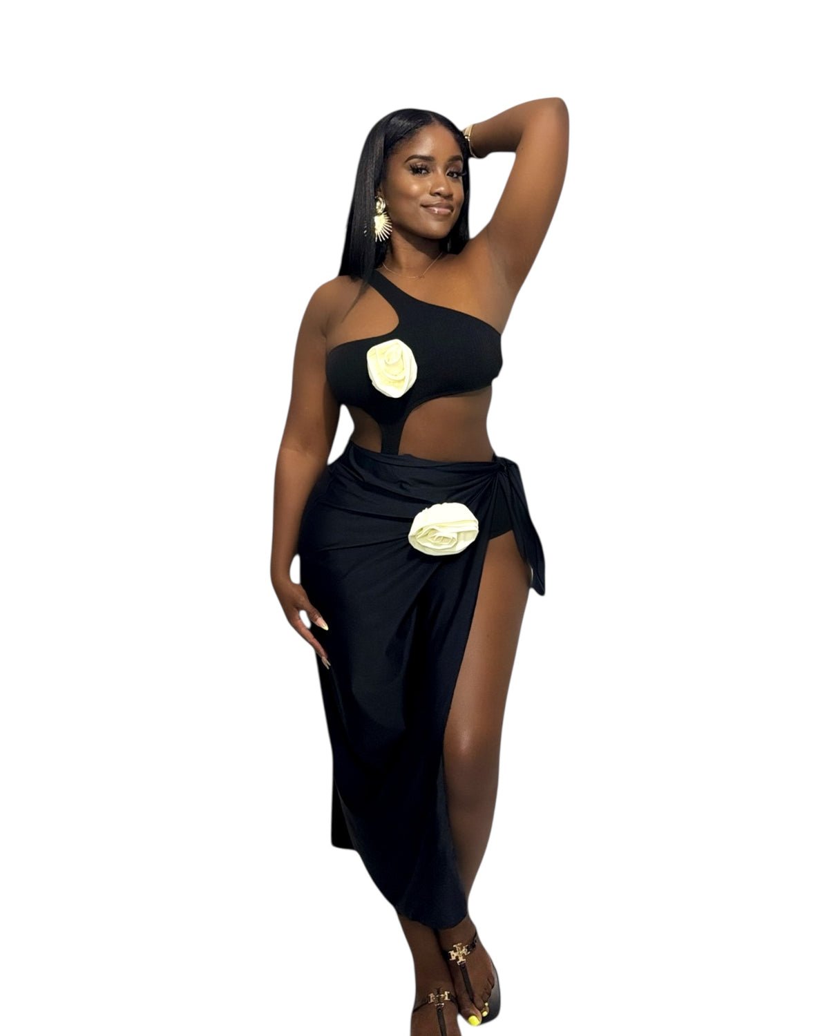 Noir Rose Swimsuit Set