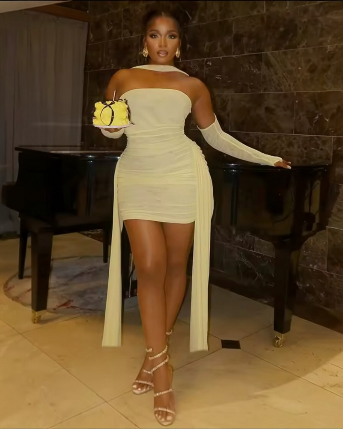 Goddess Veil Mini Dress